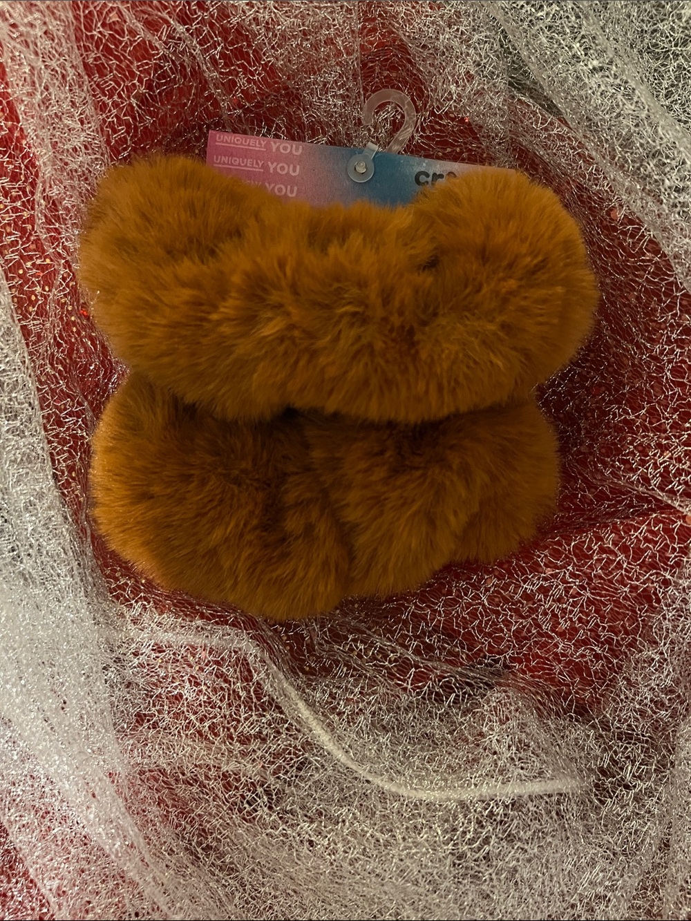 NWT: Crocs Plush Faux Fur Backstrap Scrunchie 2 pack Set 5